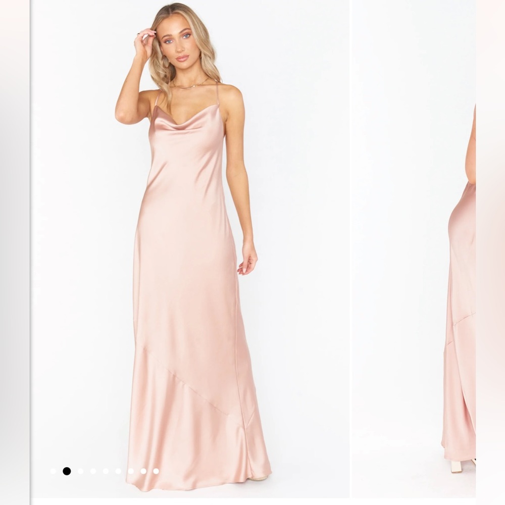 Tuscany Maxi Slip Dress Rose Gold